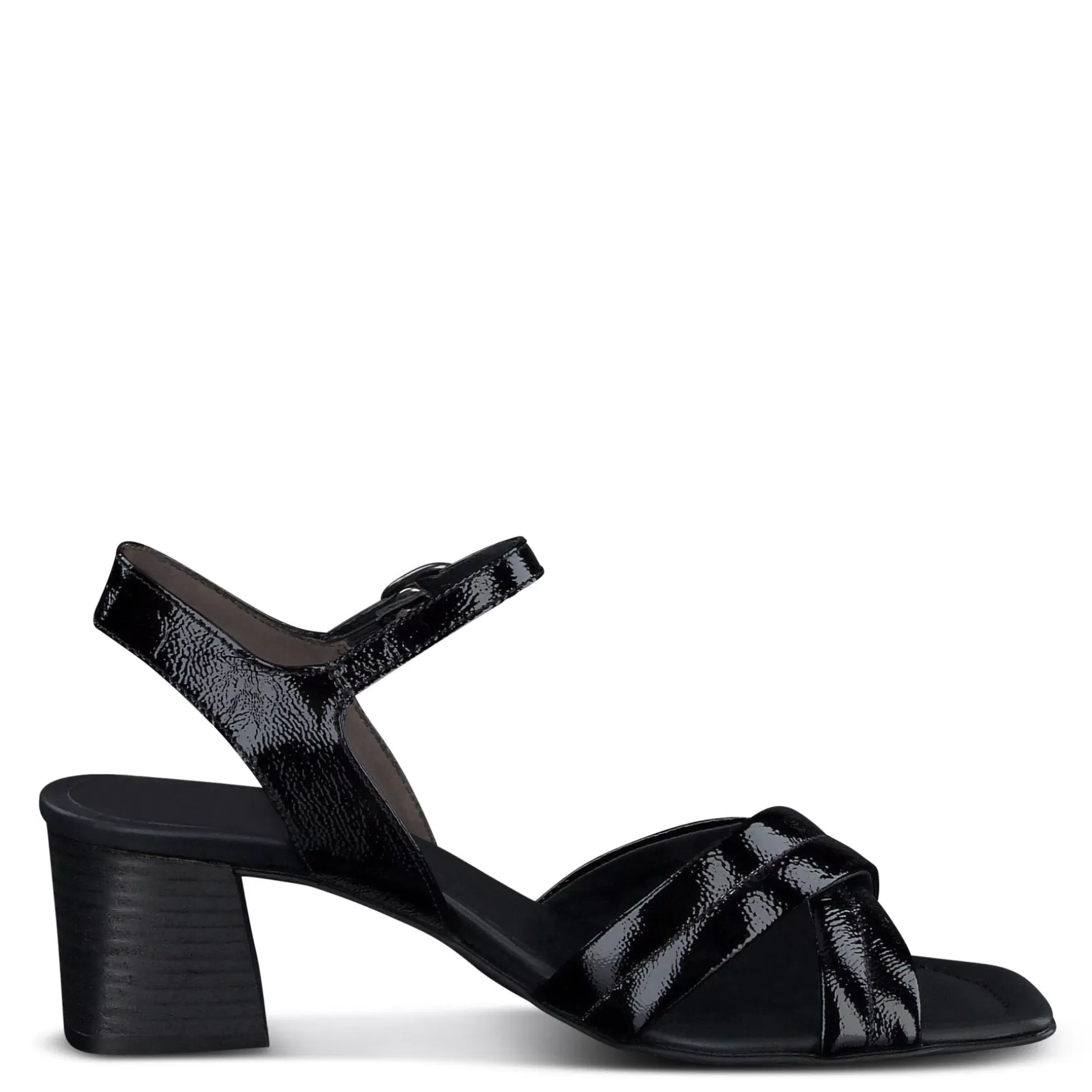 Paul Green Lexi Heel Black Crinkled Patent Store