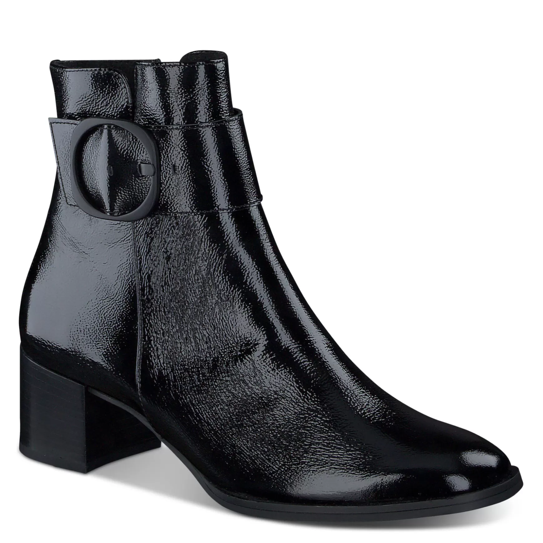 Paul Green Panache Boot Black Crinkled Patent Best Sale