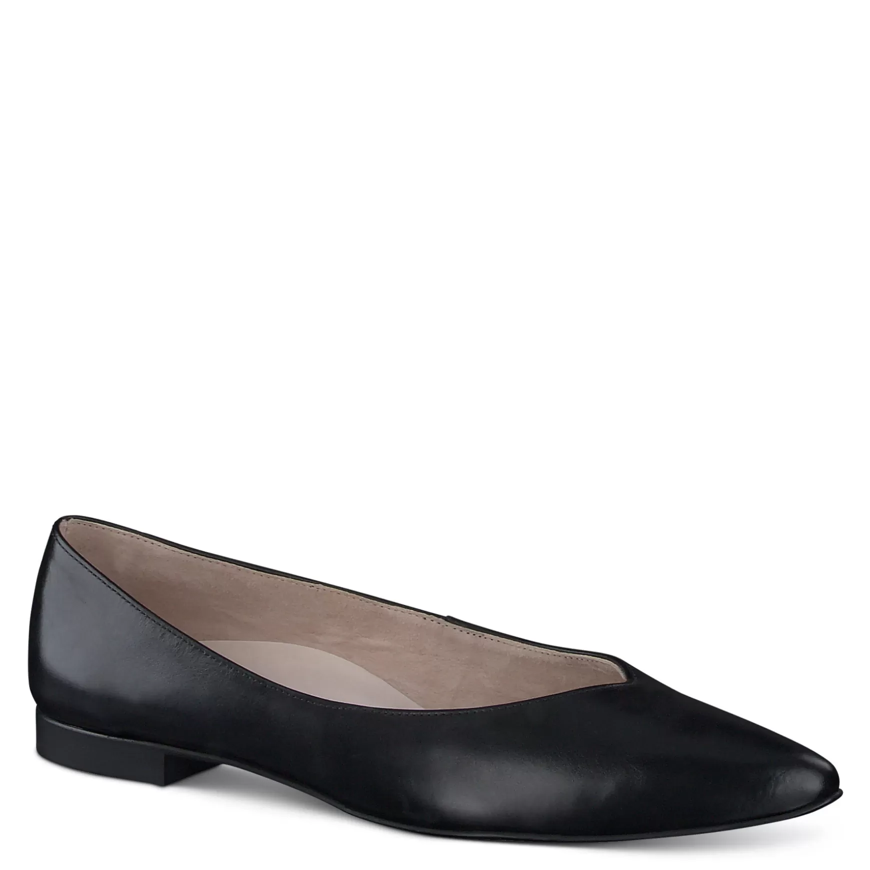 Paul Green Tia Flat Black Leather Flash Sale