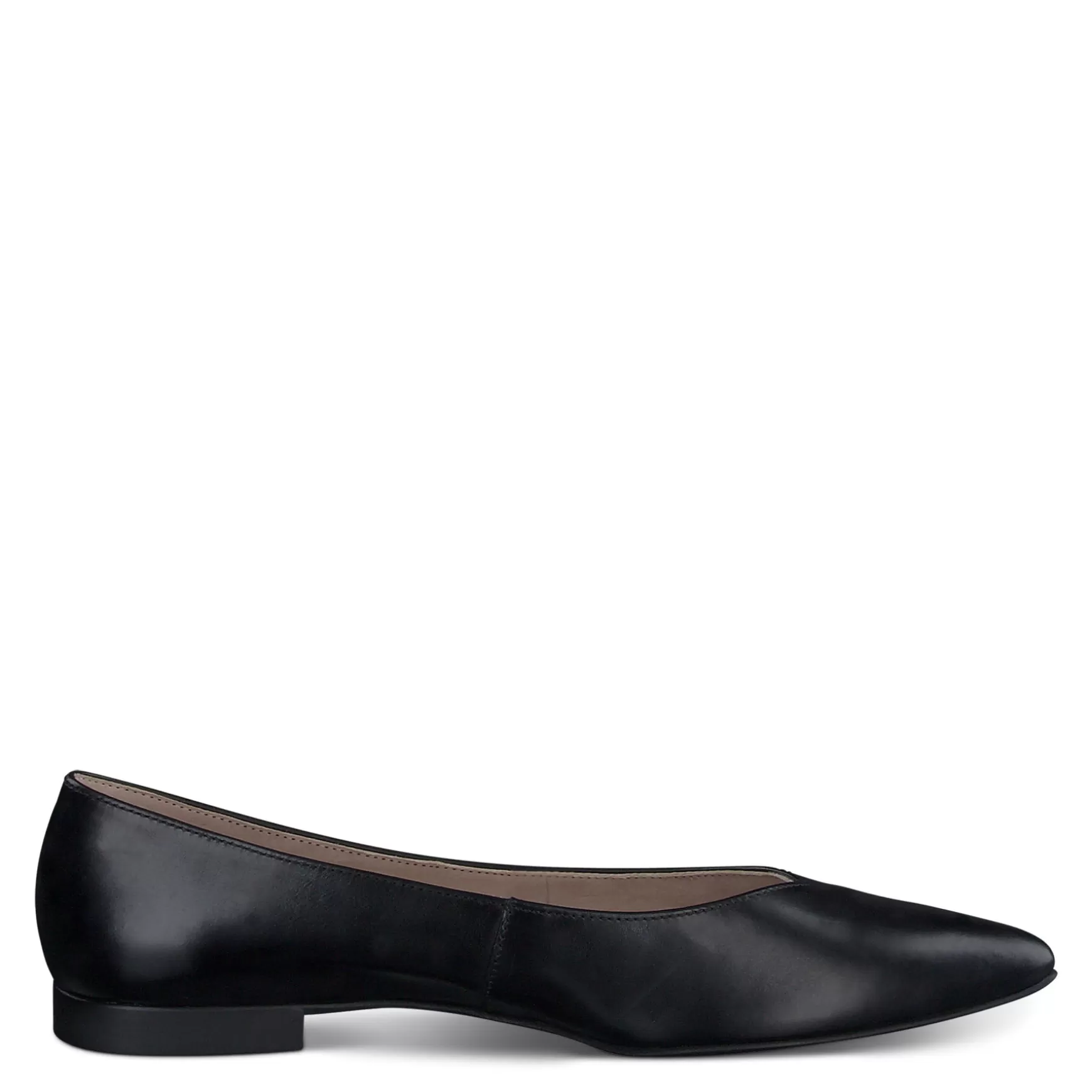 Paul Green Tia Flat Black Leather Flash Sale