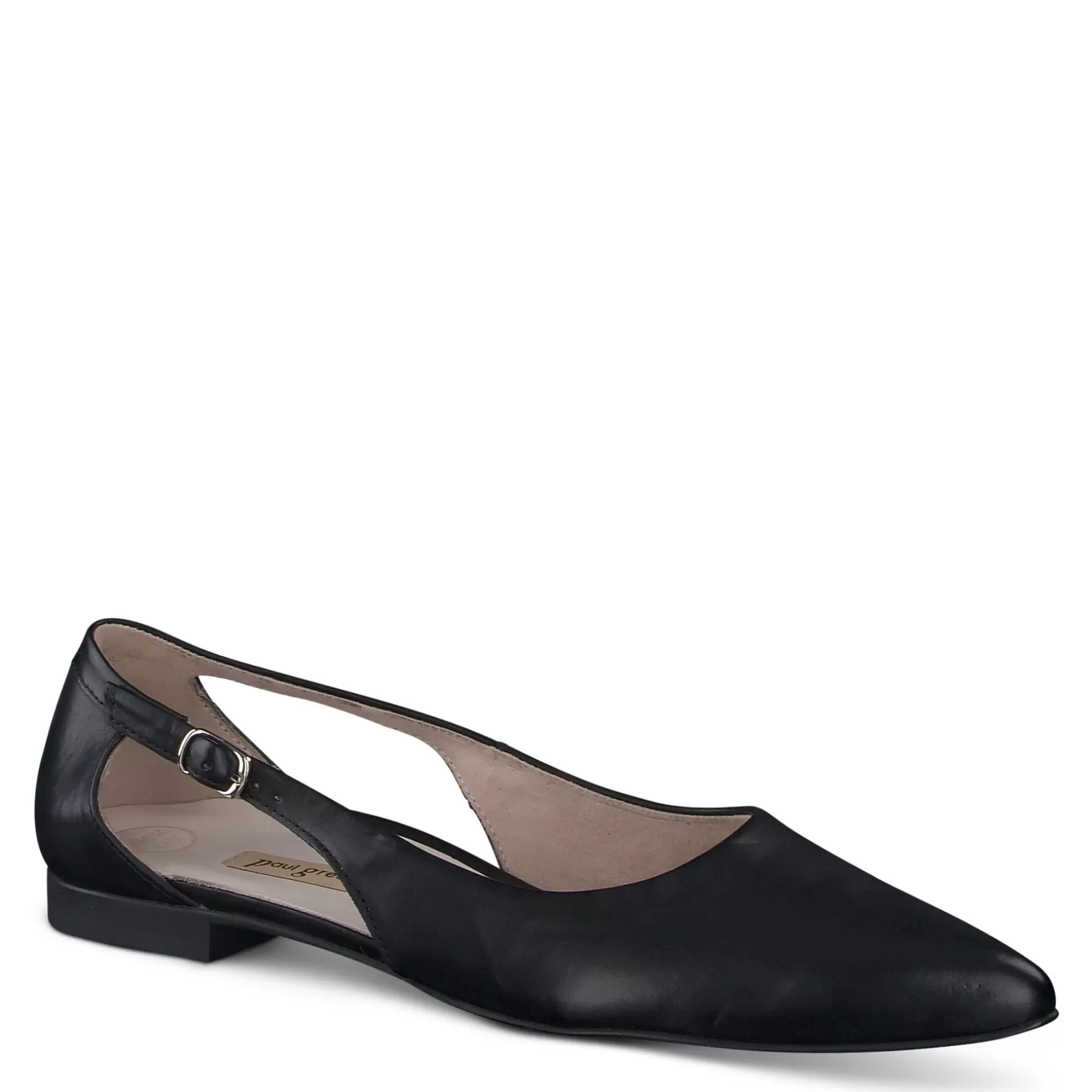 Paul Green Tyra Flat Black Leather Shop