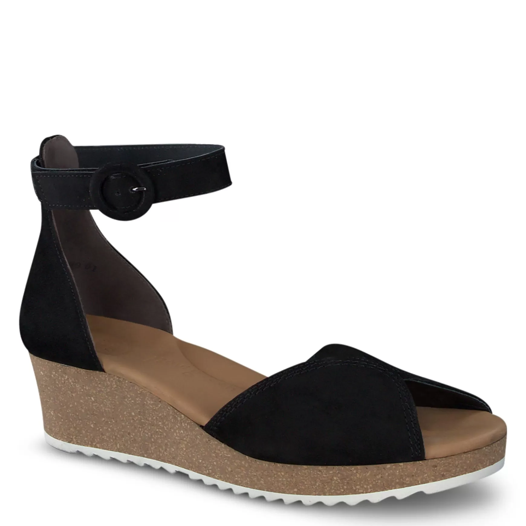 Paul Green Venice Wedge Sandal black suede Store