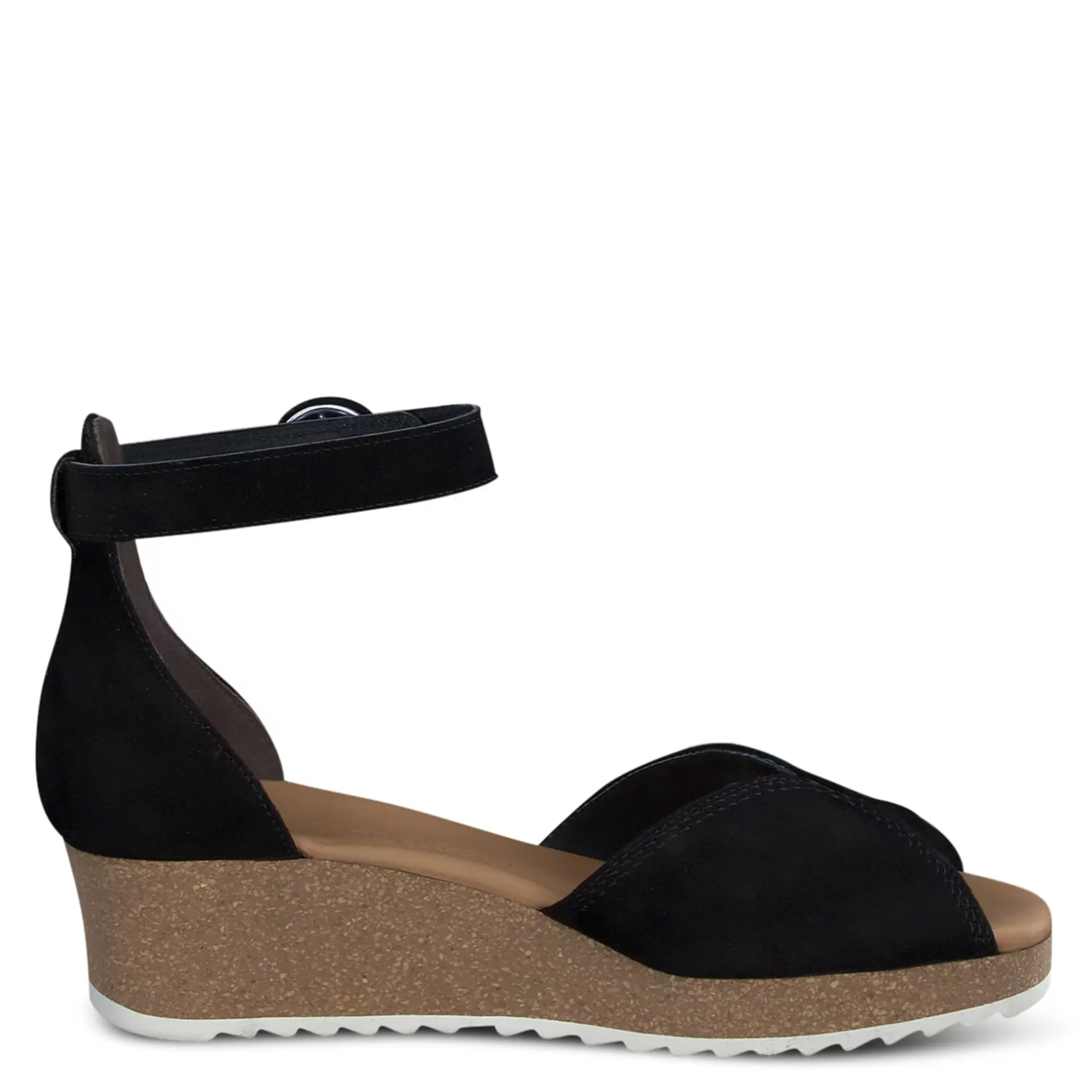 Paul Green Venice Wedge Sandal black suede Store